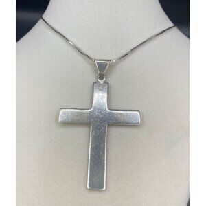 3.5” long chunky 925 cross necklace
